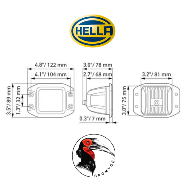 Hella 3.2" Cube Bromvoel Outdoor Accessories