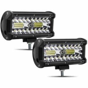 LED 120 Watt 6.5 Inch 2400 Lumens Tri Row Light Bar with Spot Beam -Set Of 2