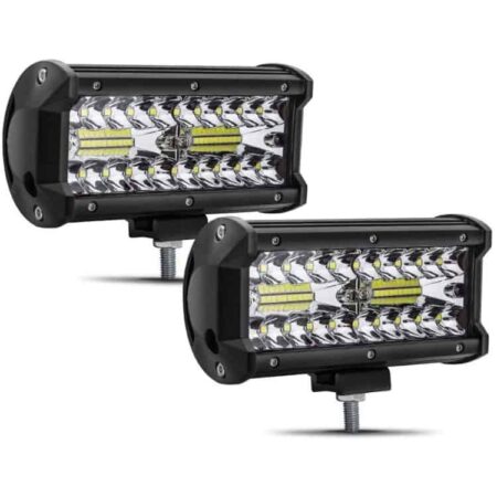 LED 120 Watt 6.5 Inch 2400 Lumens Tri Row Light Bar with Spot Beam -Set Of 2