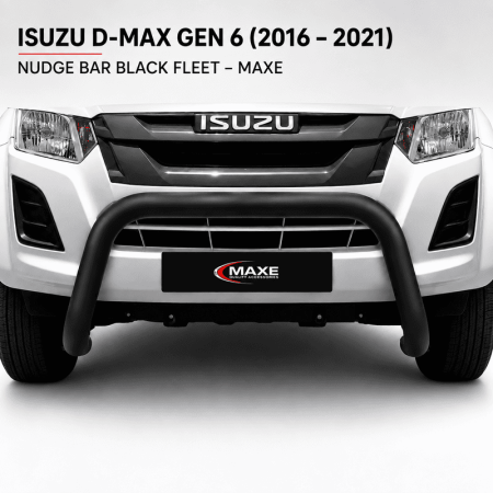Isuzu D-Max Gen 6 Nudge Bar BLACK FLEET (2016 - 2021) at Bromvoel Outdoor Accessories