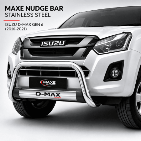 Isuzu D-Max Gen 6 (2016-2021) Nudge Bar Stainless Steel at Bromvoel Outdoor Accessories