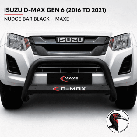 Isuzu D-Max Gen 6 (2016 - 2021) Nudge Bar BLACK FLEET at Bromvoel Outdoor Accessories