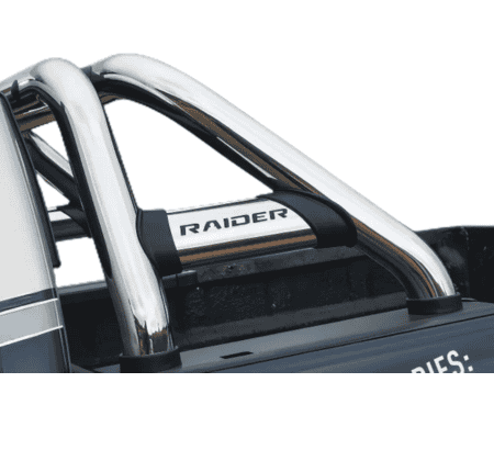 Hilux D4D Sports Bar Stainless with black base plates oval range Artav