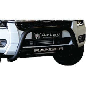 Ford Ranger Next Gen Nudge Bar w Oval Cross Member Black - Artav Bromvoel