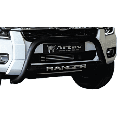 Ford Ranger Next Gen Nudge Bar w Oval Cross Member Black - Artav Bromvoel