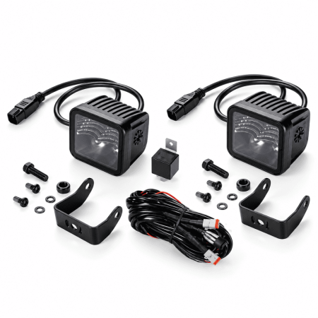 Hella LED Black Magic 3.2″ Cube Kit – (Flood) – Set of 2 at Bromvoel Outdoor Accessories