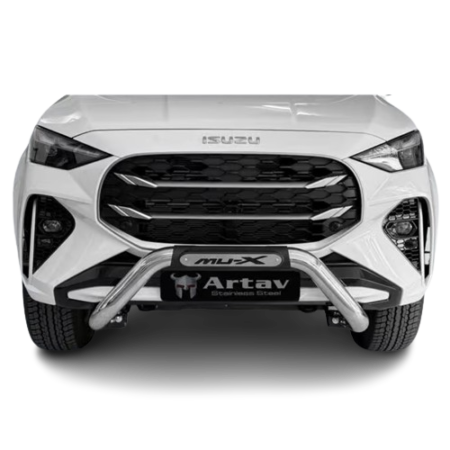 Isuzu MU-X PDC Nudge Bar Stainless w Branded Injection Mould (2025+) at Bromvoel Outdoor Accessories