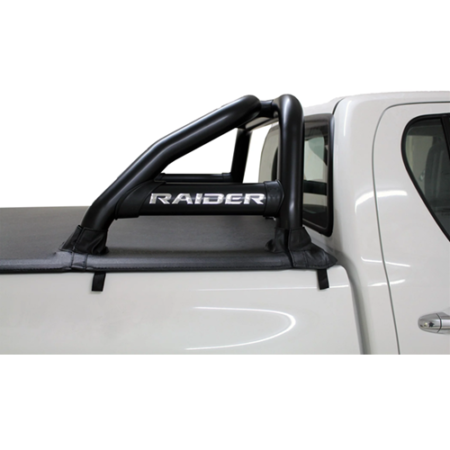 Toyota Hilux 6 Bend Sports Bar w Oval Side Plates Black (D/C and E/C) (2016+) at Bromvoel Outdoor Accessories