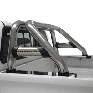 Toyota Hilux LEGEND Oval Sports Bar Double Cab & Extended Cab Stainless (Black Base Plates) at Bromvoel Outdoor Accessories
