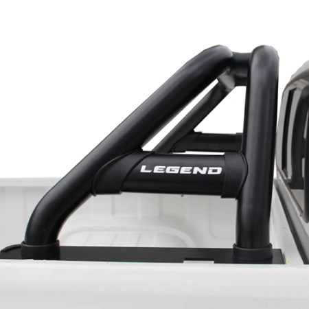 Toyota Hilux LEGEND Oval Sports Bar Double Cab & Extended Cab Black at Bromvoel Outdoor Accessories