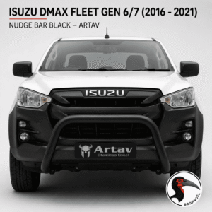 Isuzu DMAX Gen 6 and Gen 7 (2016-2021) Fleet Nudge Bar Black at Bromvoel Outdoor Accessories