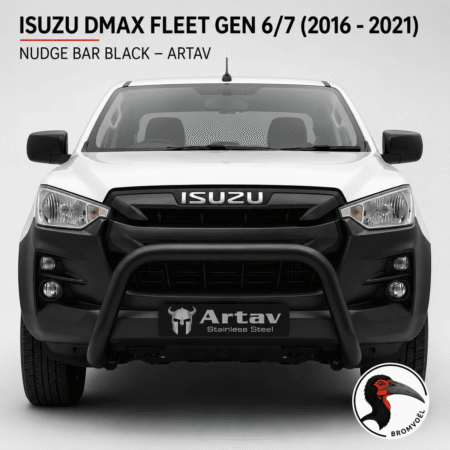 Isuzu DMAX Gen 6 and Gen 7 (2016-2021) Fleet Nudge Bar Black at Bromvoel Outdoor Accessories