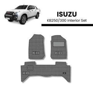 Isuzu KB250/300 interior floor mat set (front and rear) with textured pattern laid out separately