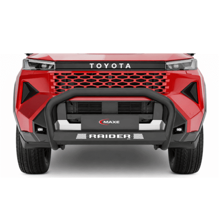 Toyota Travo Raider Black Stainless Nudge Bar (PDC Compatible) at Bromvoel Outdoor Accessories