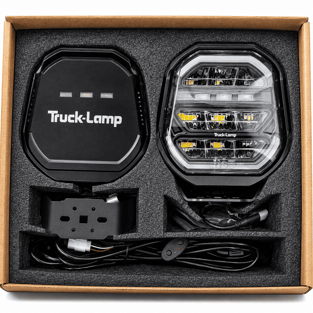Truck-Lamp 9" Multi-Function Driving Spotlight Set at Bromvoel Outdoor Accessories
