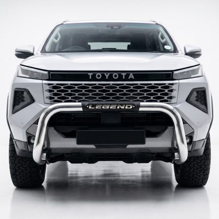 Hilux TRAVO PDC Nudge Bar Stainless LEGEND Branding at Bromvoel Outdoor Accessories