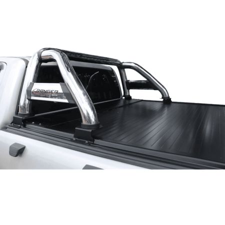 Ford Ranger T6/T7 Dbl/Cab Rollatop Compatible Polished Sports Bar at Bromvoel Outdoor Accessories