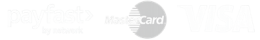 Payment methods accepted: PayFast, MasterCard, and Visa.